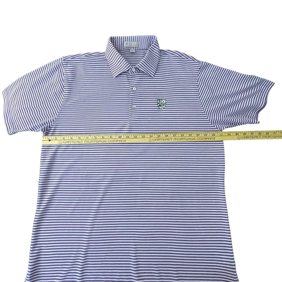 Peter Millar Large L Summer Comfort Golf Polo Shirt Hamilton Farm Purple Striped - Picture 13 of 16